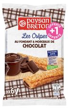 Crêpes fourrées au fondant et morceaux de chocolat