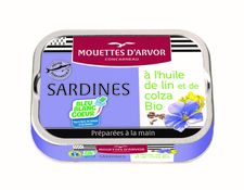 Sardines Bleu-Blanc-Cœur à l’huile de lin et de colza Bio
