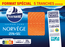 Saumon fumé Norvège -25% de sel