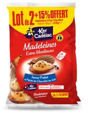Madeleines Extra Moelleuses Saveur Praliné et Pépites De Chocolat Au Lait