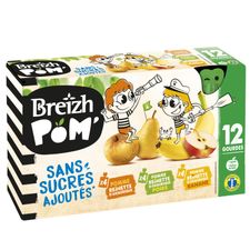 Assortiment de purées de pommes et spécialités de fruits sans sucres ajoutés