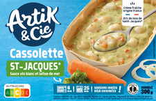 Cassolette St-Jacques* sauce vin blanc et laitue de mer