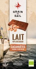 Tablette de chocolat Lait Cacahuètes Caramel et Fleur de Sel