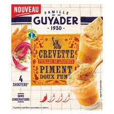 Shooters Crevette piment doux fumé & pickles de légumes