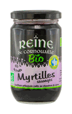 Confiture de myrtilles sauvages 65% de fruits allégée en sucres BIO
