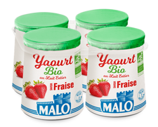Yaourt au lait entier BIO saveur fraise pot carton