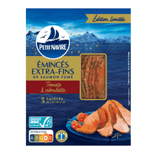 Emincés extra-fins de saumon fumé tomate & ciboulette