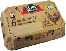 6 oeufs de poules élevées au Sol